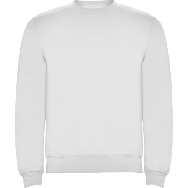 Sudadera blanca sin capucha adulto